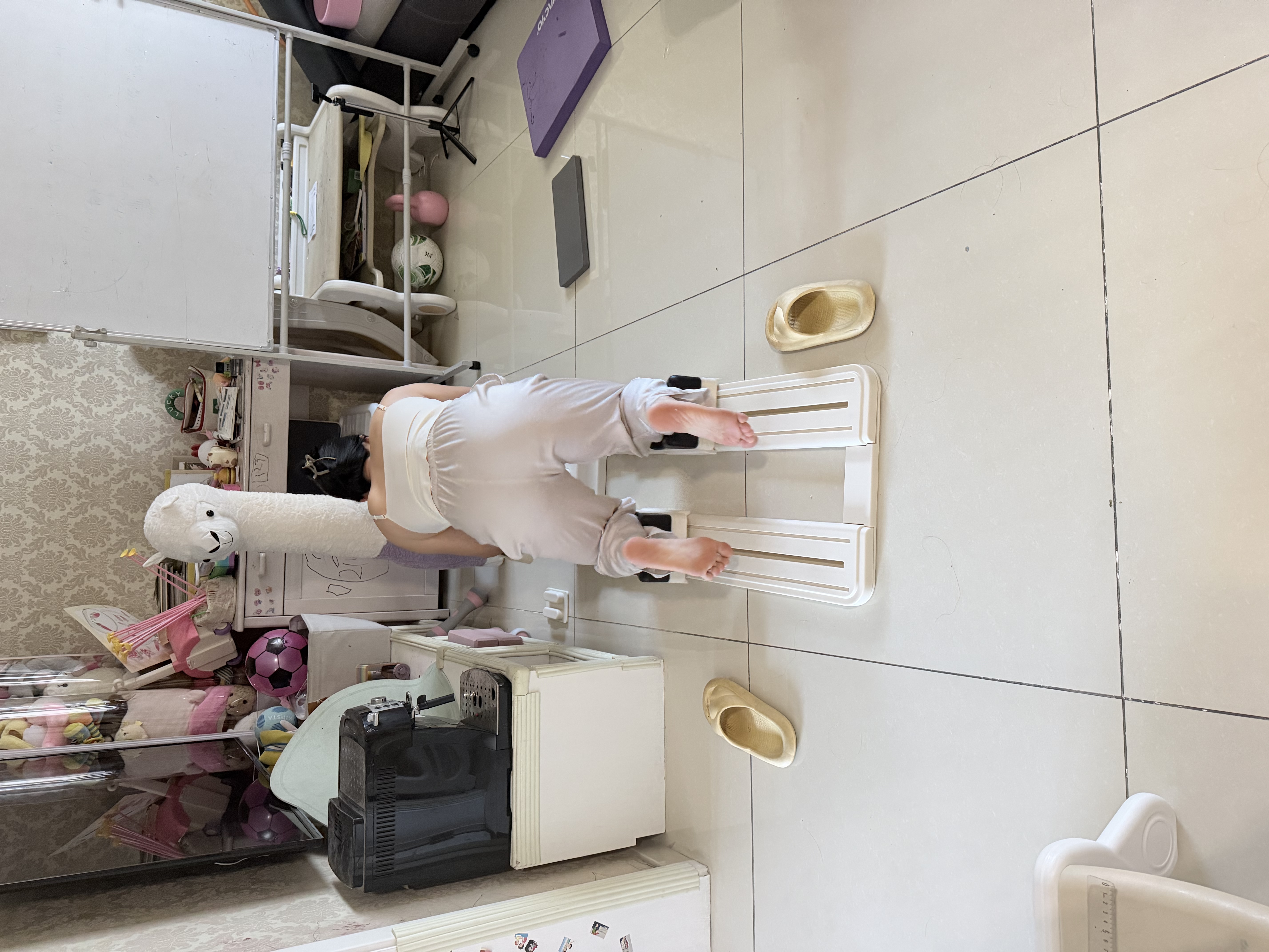 IPO爬行机健腰机居家室内健身器材家用腰椎拉伸核心训练器减肥瘦肚子 【米白色】升级6合1爬行机+健腹轮+滑雪机等 实拍图