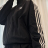 adidas休闲舒适三条纹立领夹克外套男装秋季阿迪达斯官方轻运动 黑色/白（推荐选大一码）   M 实拍图