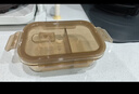 希乐扣Cilock玻璃饭盒上班族带饭 微波炉可加热餐盒便当盒大容量保鲜盒 长分隔 实拍图