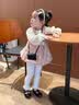 G.duck小黄鸭童装女童套装春秋季新款女宝宝周岁礼服儿童公主裙子三件套 GQ120款 粉红色 90 尺码1~2岁【 80-90cm】cm 实拍图