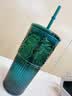 星巴克（Starbucks）墨绿色女神款玻璃杯550ml吸管杯办公室复古冷水杯节日礼物 实拍图