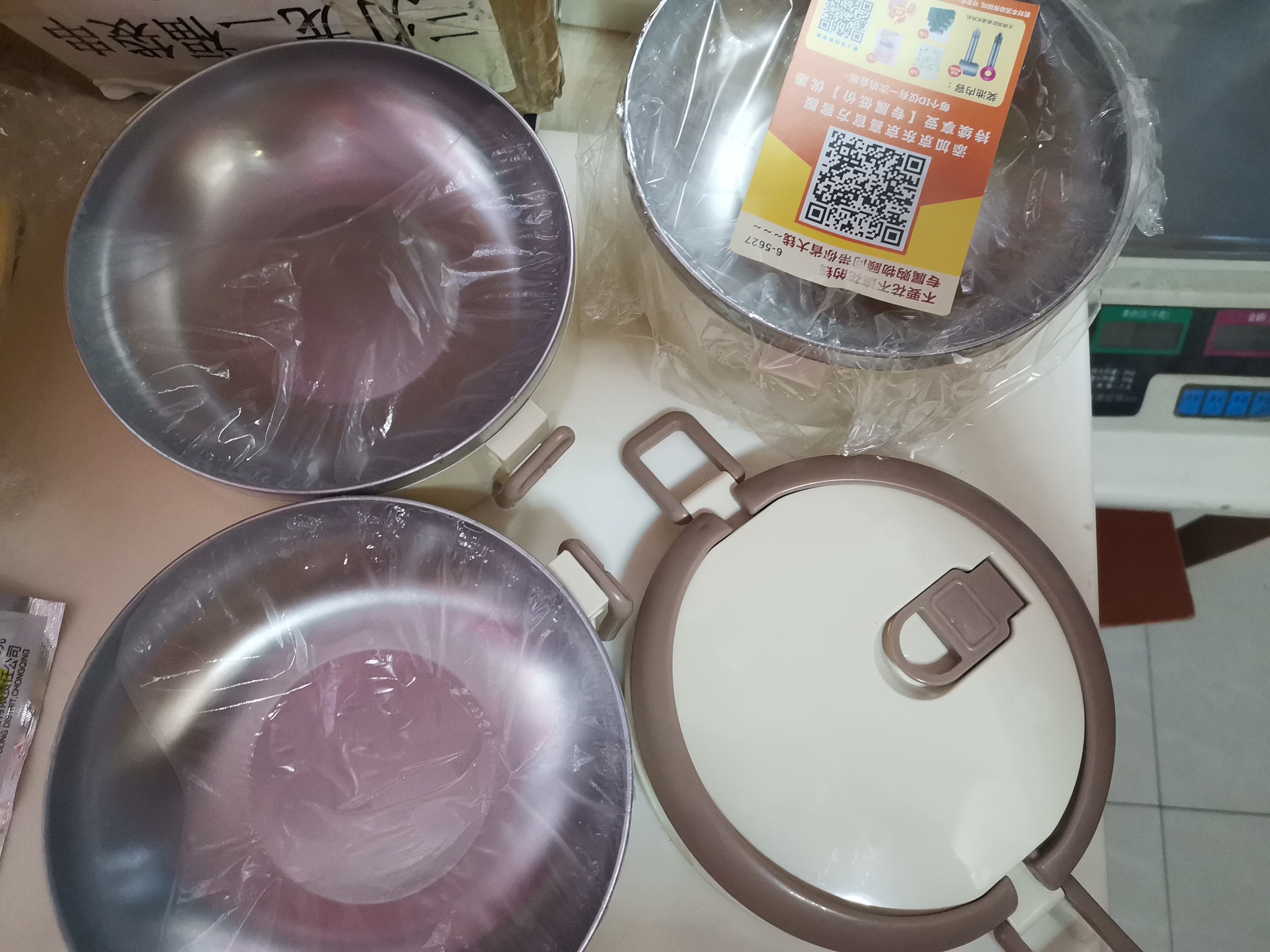京东物流 双层饭盒 加厚不锈钢便携密封便当收纳盒 【三层】米白色 实拍图