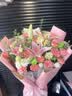 馨仪鲜花速递玫瑰花康乃馨花束送妈妈长辈礼物全国鲜花同城配送 19朵康乃馨百合混搭花束 实拍图