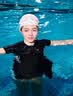 361°泳帽女款加大护耳长发游泳帽不勒头舒适防水硅胶成人泳帽 实拍图