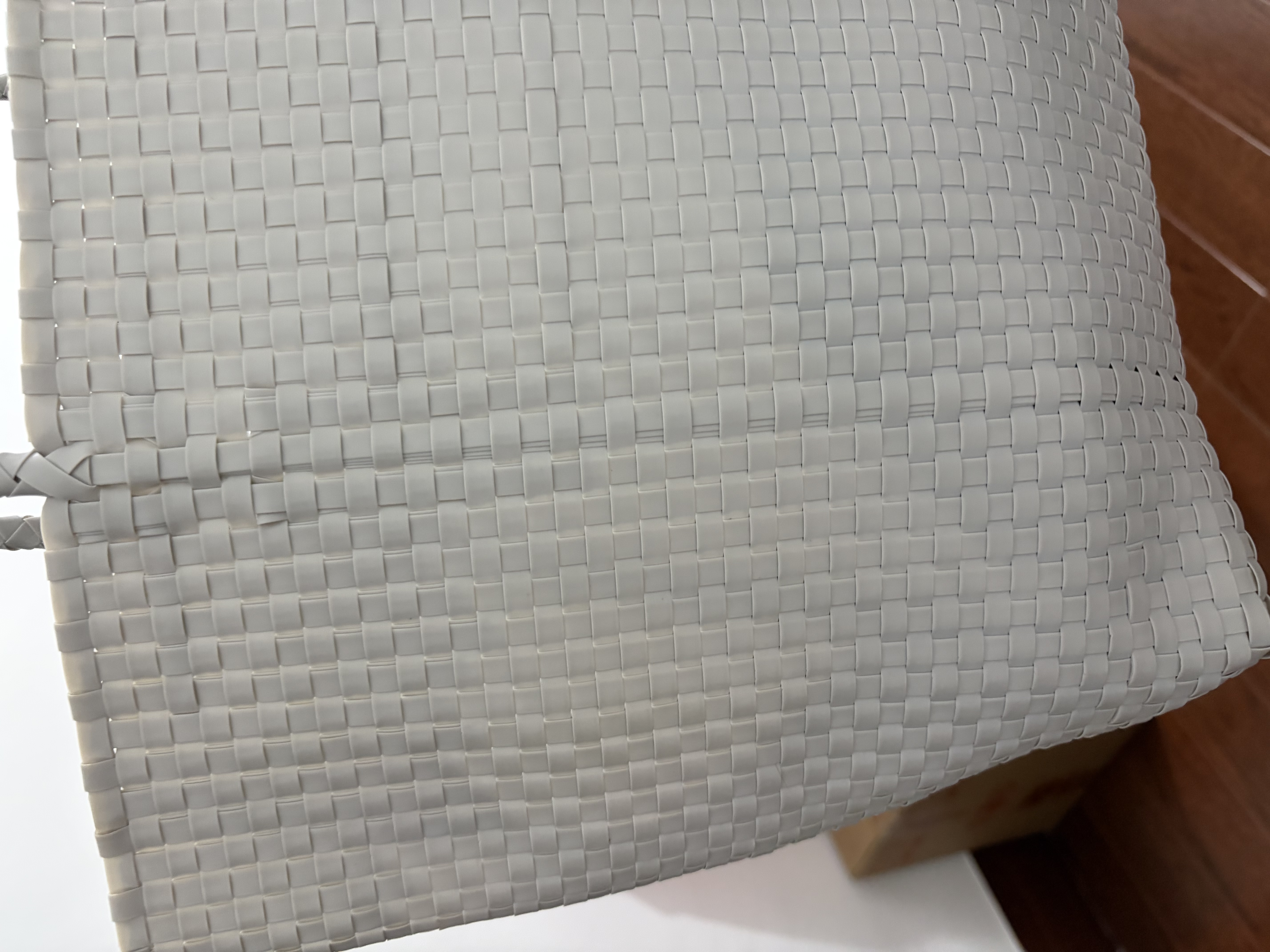 MUJI 手编包 环保材料 手提包菜篮子 编织包草编包 包包 女包 浅灰色 大 长30*宽12*高30cm 实拍图
