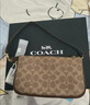 蔻驰（COACH）新款女士经典标志PLAZA手袋单肩包老花拉链女包轻奢通勤包包 B4/棕黄色 棕色 实拍图