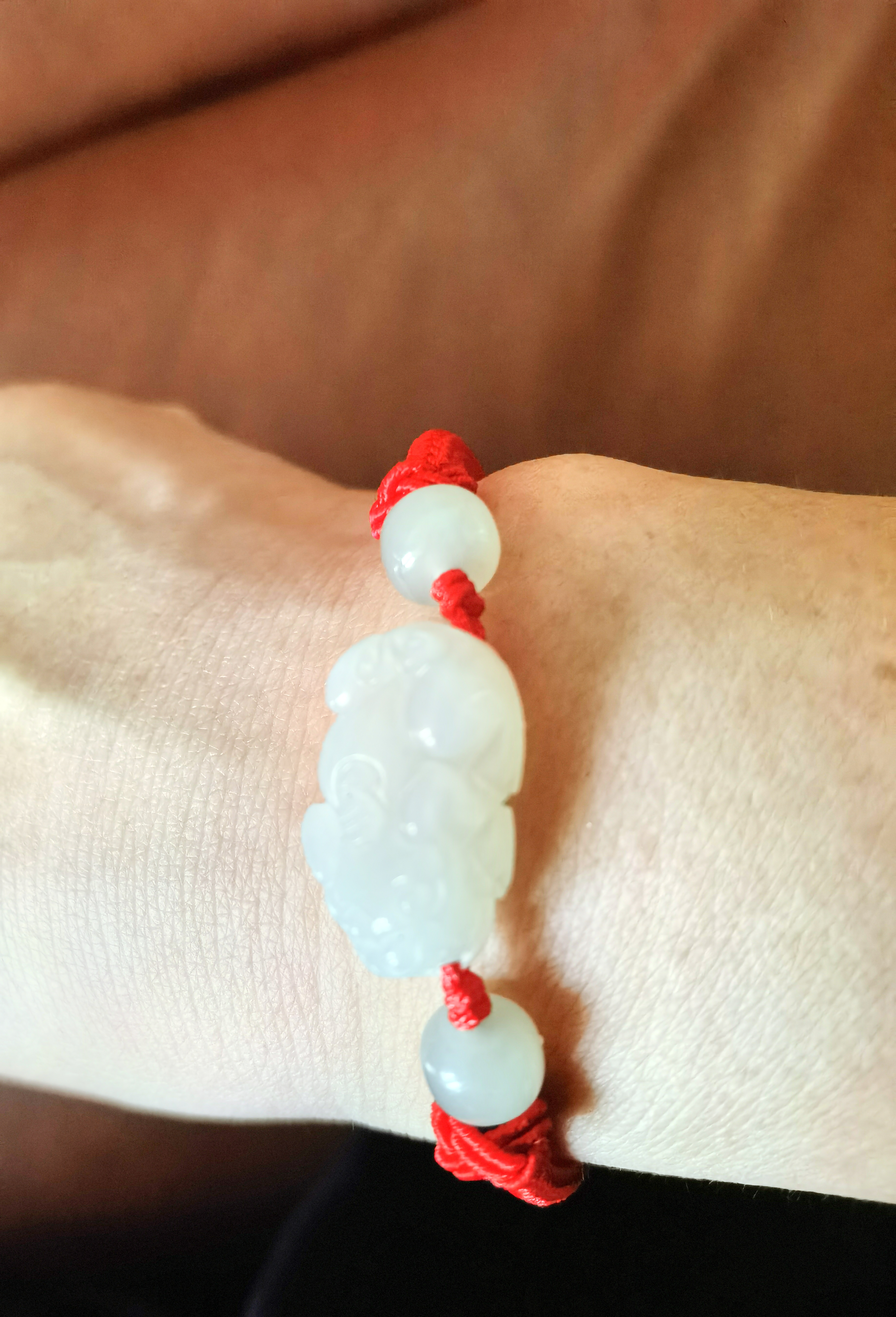 周大生【生日礼物】和田玉貔貅手串手链青白玉情侣送妈妈送老婆 实拍图