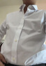 罗蒙（ROMON）纯色商务职业正装男士白衬衫工装外套长袖衬衣男CS108白色3XL 实拍图