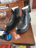 JUKUANG【头层牛皮】2023新款男靴子真皮马丁靴男冬季英伦风高帮加绒男鞋 黑色单鞋723 43 实拍图