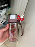 迪乐贝尔（Diller）创意方形运动水杯网红健身塑料杯耐热办公室杯子小清新便携学生杯 红灰色（小号400ML） 实拍图