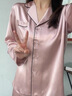 金三塔真丝睡衣女套装100%桑蚕丝[丝滑亲肤]可外穿居家服七夕礼物 [热荐]19姆米香妃色 L 实拍图