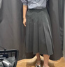优衣库宽褶中裙女装/半身裙裙子488364 490693 490693/08深灰色 XL 实拍图