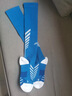 李宁（LI-NING）足球袜儿童长筒袜过膝防滑训练护腿板袜套高筒长袜子男 蓝M 实拍图
