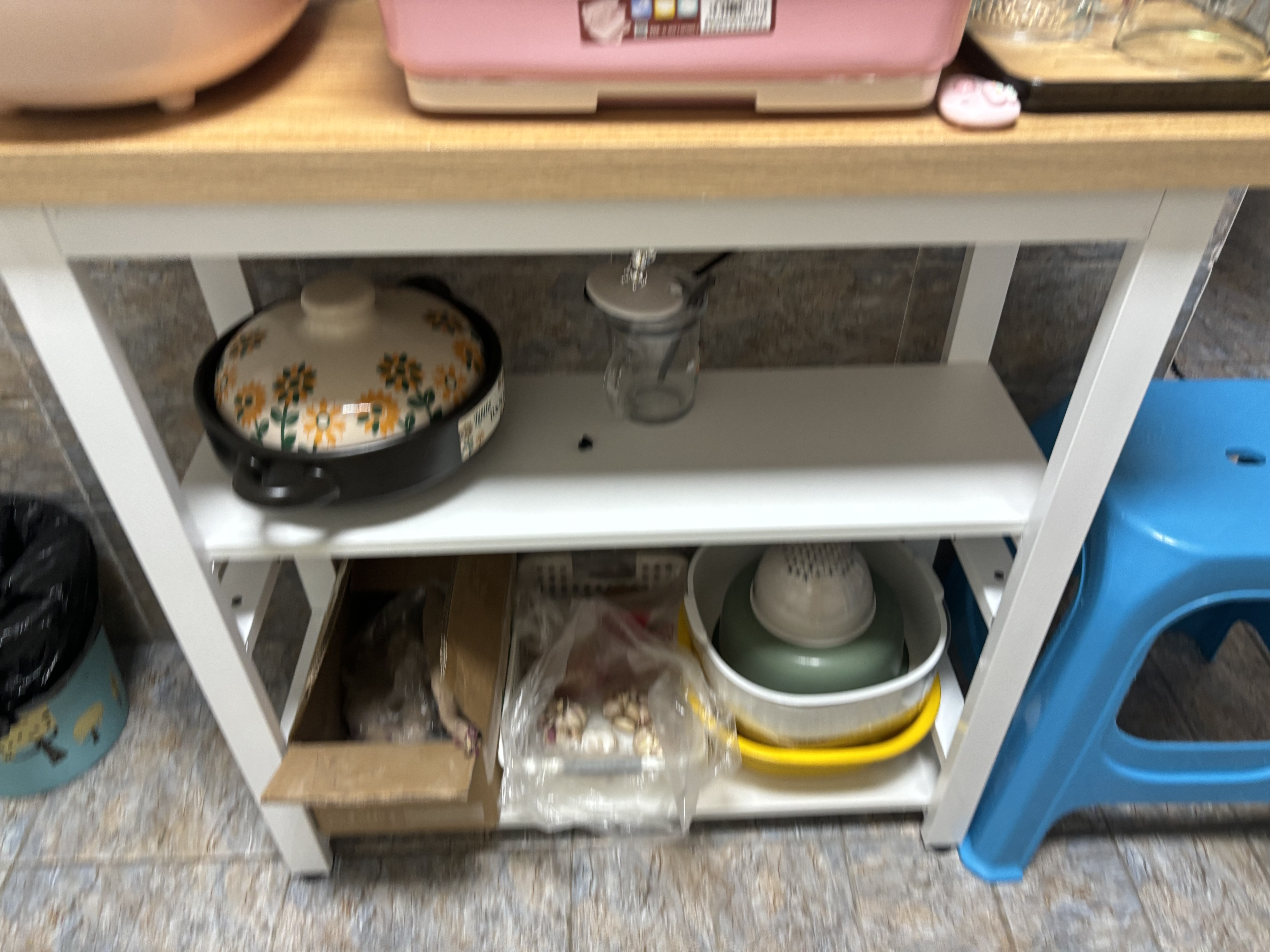 立太厨房置物架落地多功能切菜桌子工作台多层微波炉锅具收纳架窄边柜 【升级加宽】三层长80宽30高80 【加厚30mm台面】台面可剁骨 实拍图
