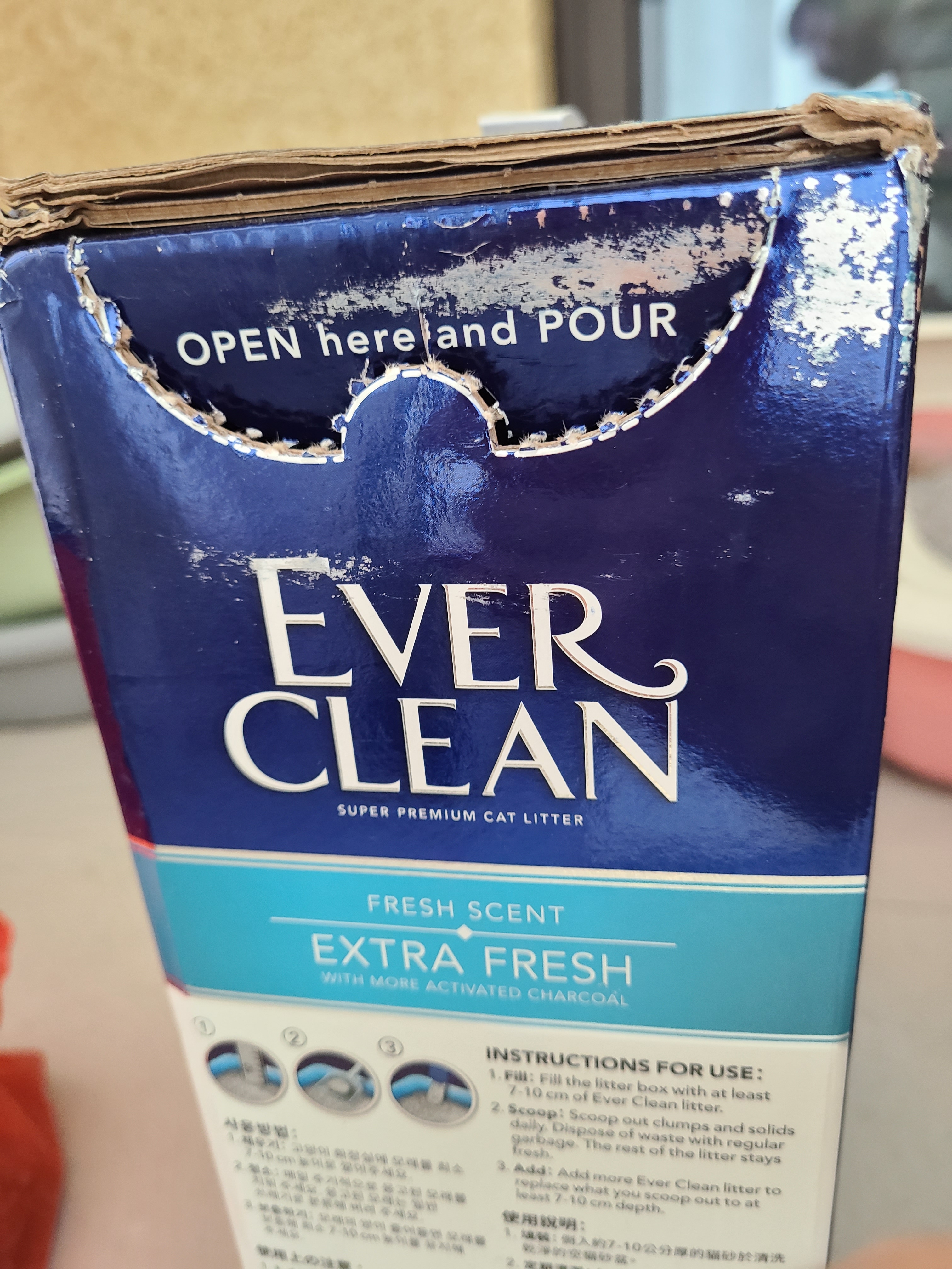 铂钻（EverClean）除臭低尘膨润土宠物用品矿砂猫砂（蓝标微香款)10L 实拍图