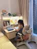 igrow爱果乐学习桌儿童书桌一体写字桌套装儿童学习桌椅学习桌儿童专用6-18岁 几何猫J2+星辰椅【16CM联动追背】 1m（有吊柜） 实拍图