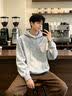 名创优品（MINISO）连帽卫衣男重磅宽松秋季休闲高级感青少年潮流外套 麻灰 L 实拍图