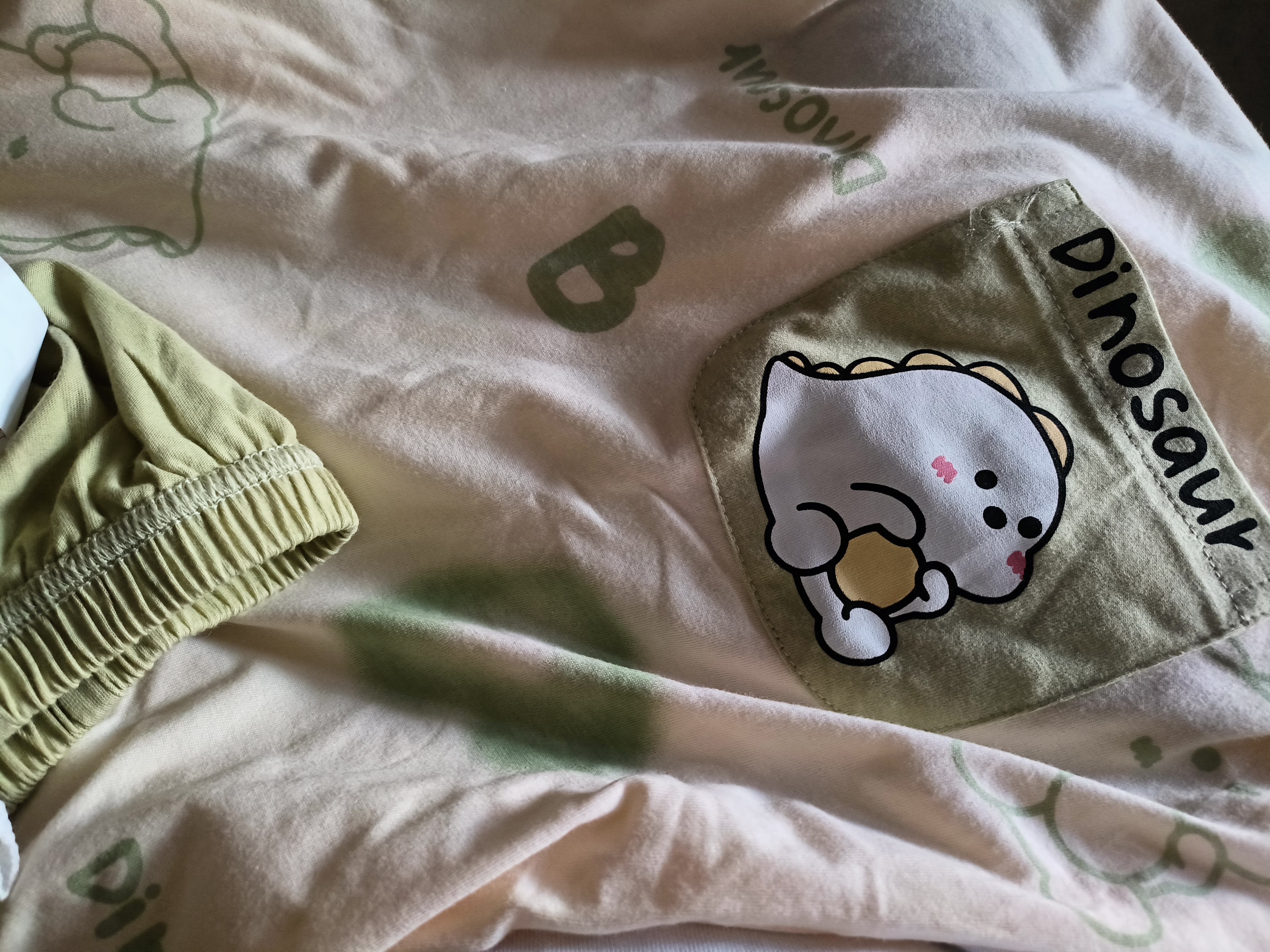 浪莎【100%棉】女士睡衣女夏季纯棉短袖七分宽松家居服可外穿绿色 实拍图