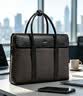 铂派男士手提包商务公文包奢侈高端总裁包真皮男包电脑包 中秋节礼物 威尔士亲王格-小号黑-配肩带 公文包 实拍图