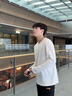 名创优品（MINISO）初秋纯棉打底衫男春秋重磅圆领内搭上衣男女生百搭纯色长袖T恤潮 白色 M 170(30天质量问题全额退) 实拍图
