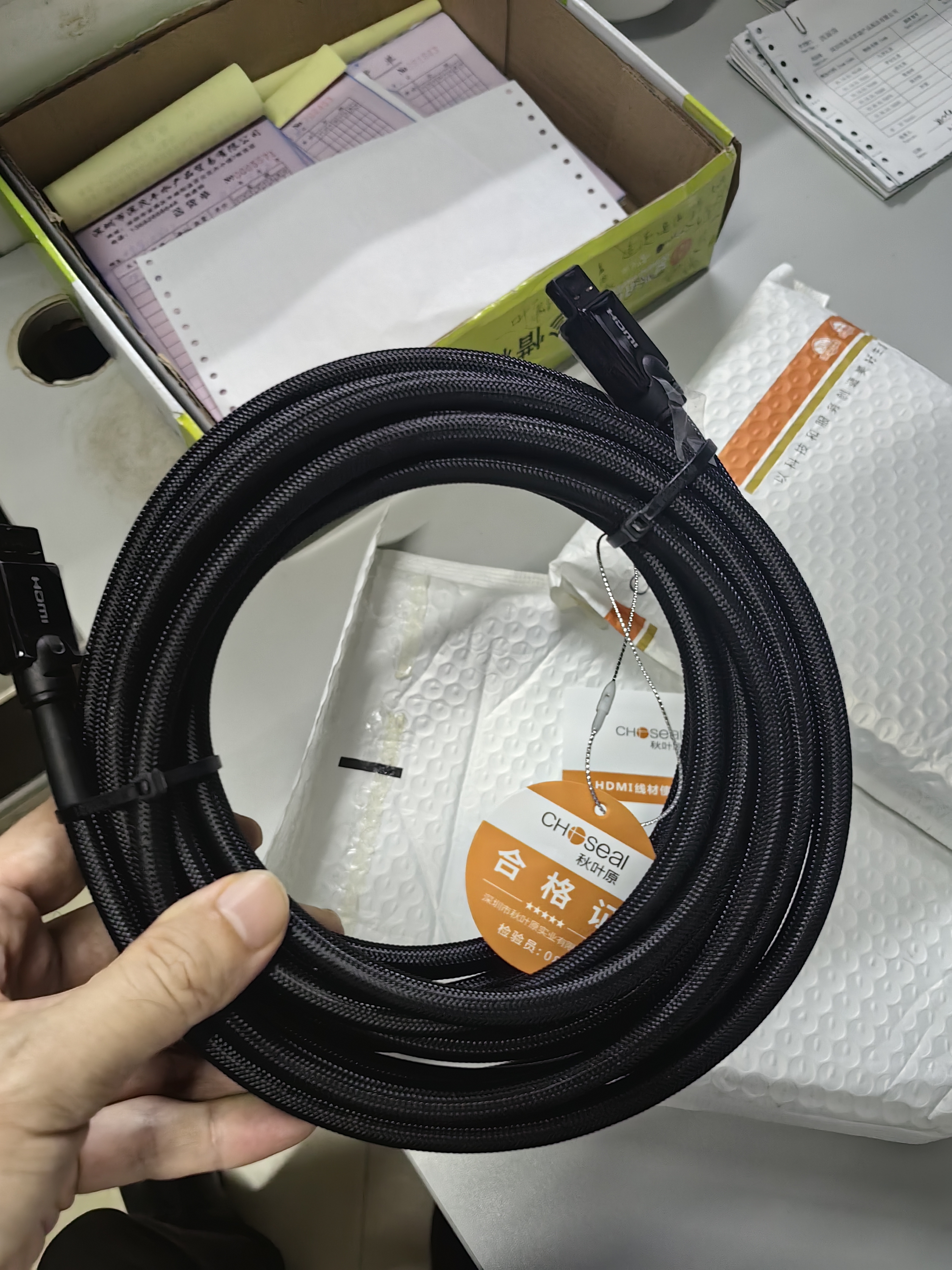 秋叶原（CHOSEAL） HDMI线2.0版 4K60Hz 2K144Hz 数字高清线 电脑机顶盒电视显示器投影仪3D视频连接线 5米 QS8133T5 实拍图