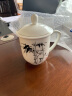 瑞玖（RUIJIU） 实用茶杯带盖水杯骨质瓷陶瓷杯会议杯男女办公杯子 水墨竹 1个 350ml 实拍图