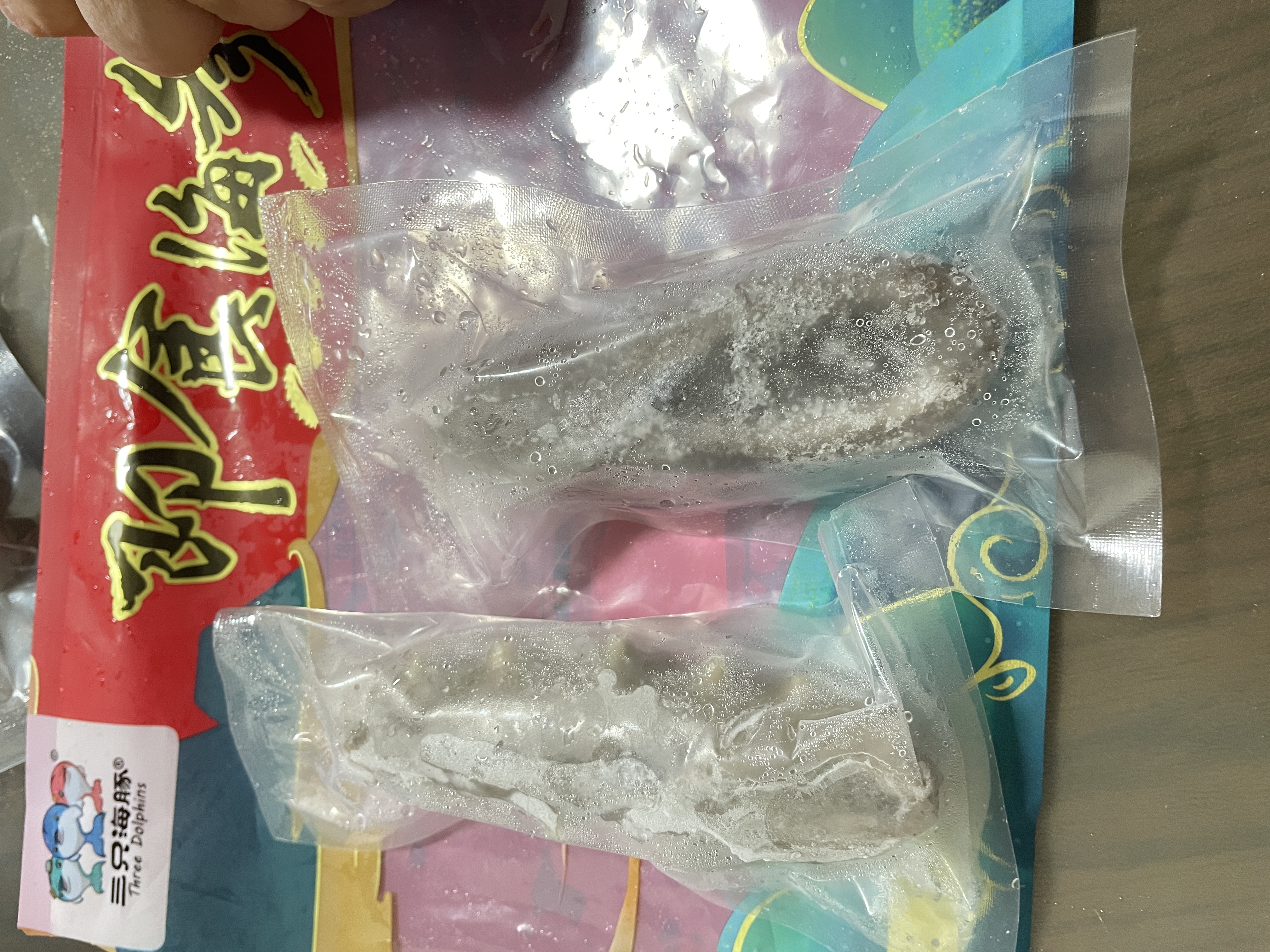 三只海豚即食海参 大连鲜食辽刺参海鲜单个装 深海底播刺参6-8只500g 实拍图