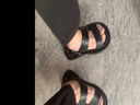 意尔康男鞋羊皮舒适休闲沙滩鞋露趾两穿凉拖鞋 96655W 黑色 39 实拍图
