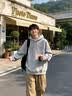 名创优品（MINISO）连帽卫衣男重磅宽松春季休闲高级感青少年潮流外套 麻灰 L 实拍图