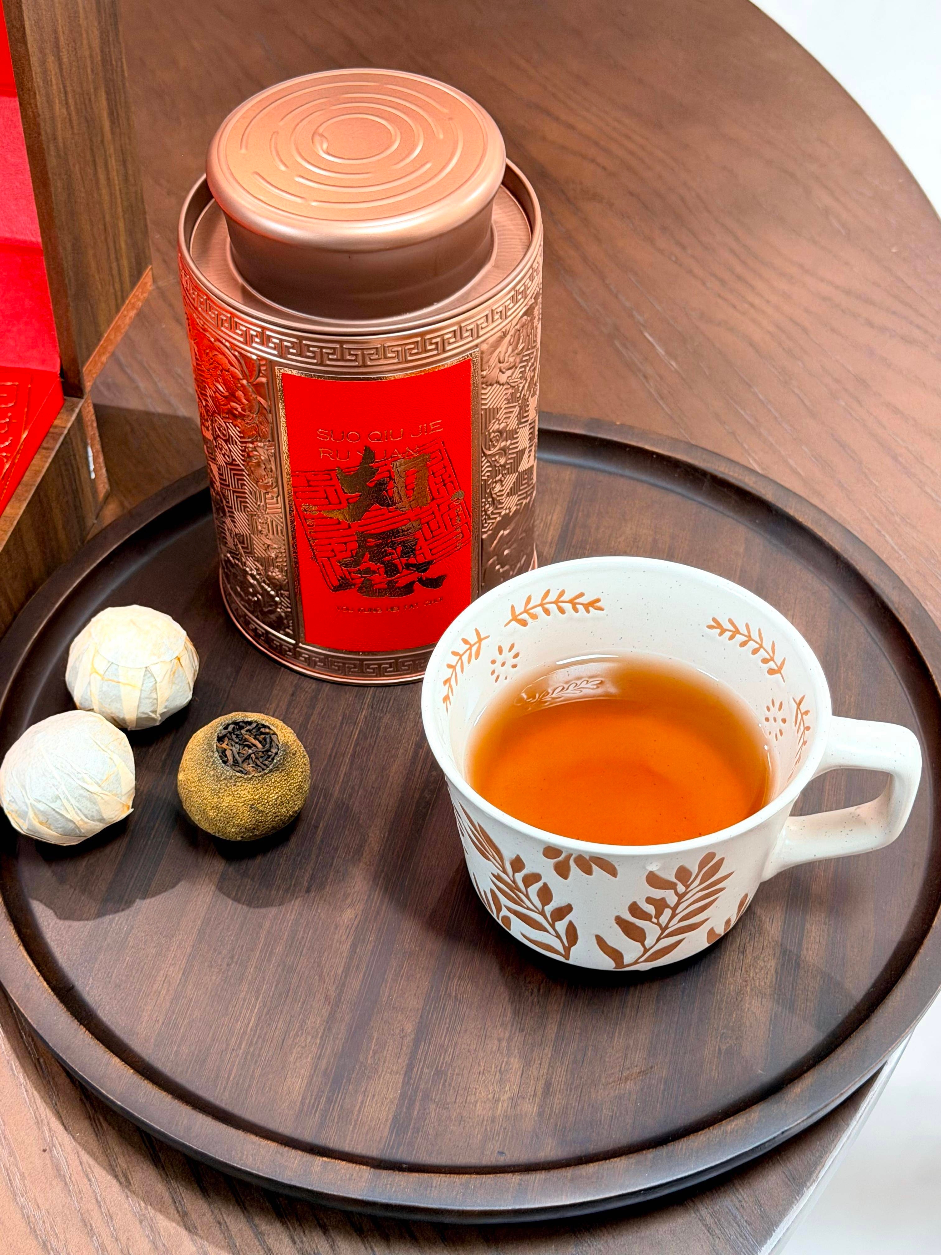 尖造小青柑茶叶礼盒柑普茶熟茶陈皮云南普洱茶中秋送礼品长辈领导300g 实拍图