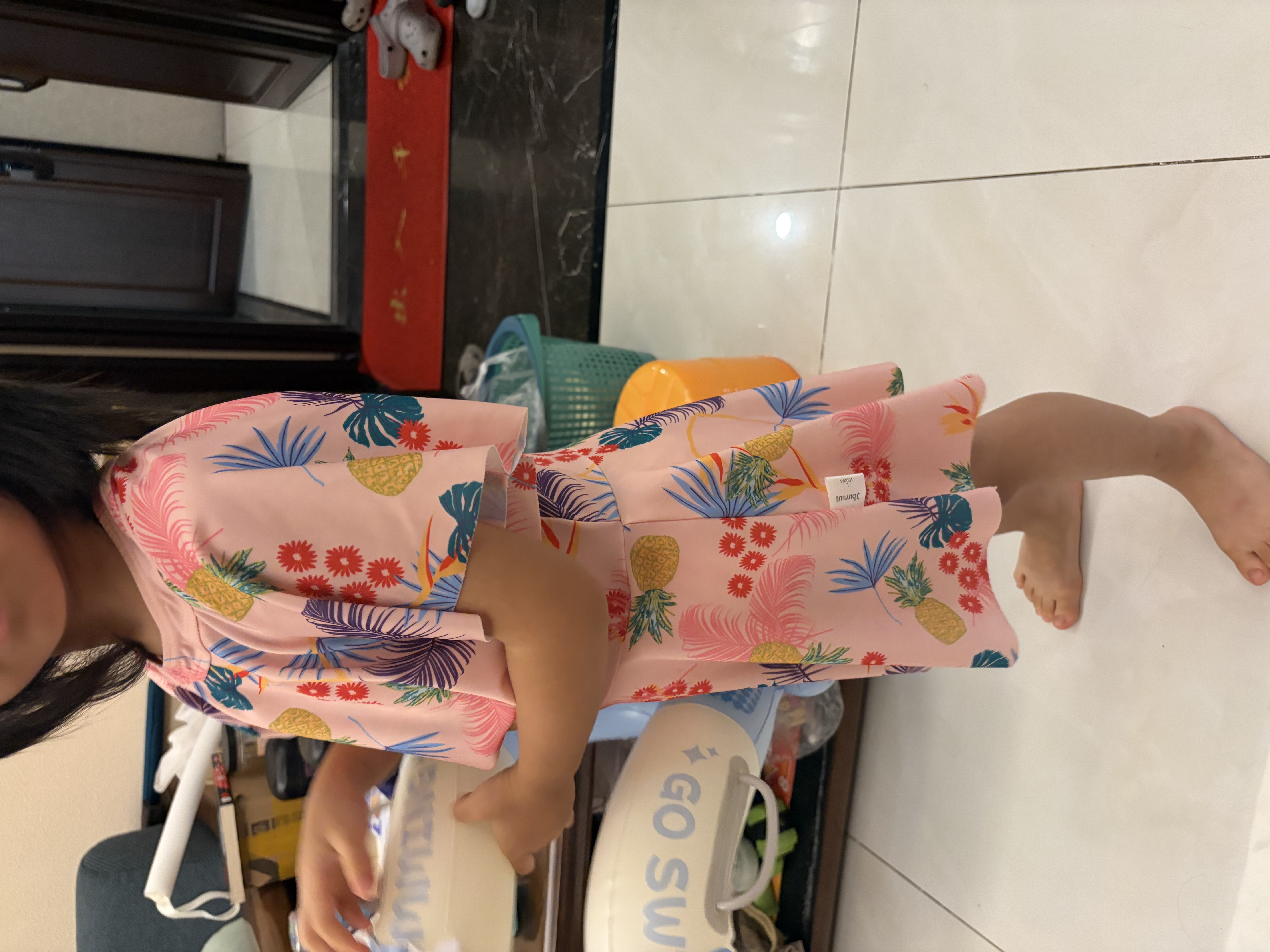 佑游儿童游泳衣女童泳装游泳馆女孩连衣裙公主游泳五件套32623粉色L 实拍图