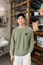 名创优品（MINISO）重磅长袖t恤男春季质感华夫格青少年休闲潮流打底衫 棕榈绿 L 实拍图