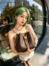 梦特娇2026新款女包时尚轻奢单肩斜挎水桶包印花实用通勤生日礼物送女生 啡色 实拍图