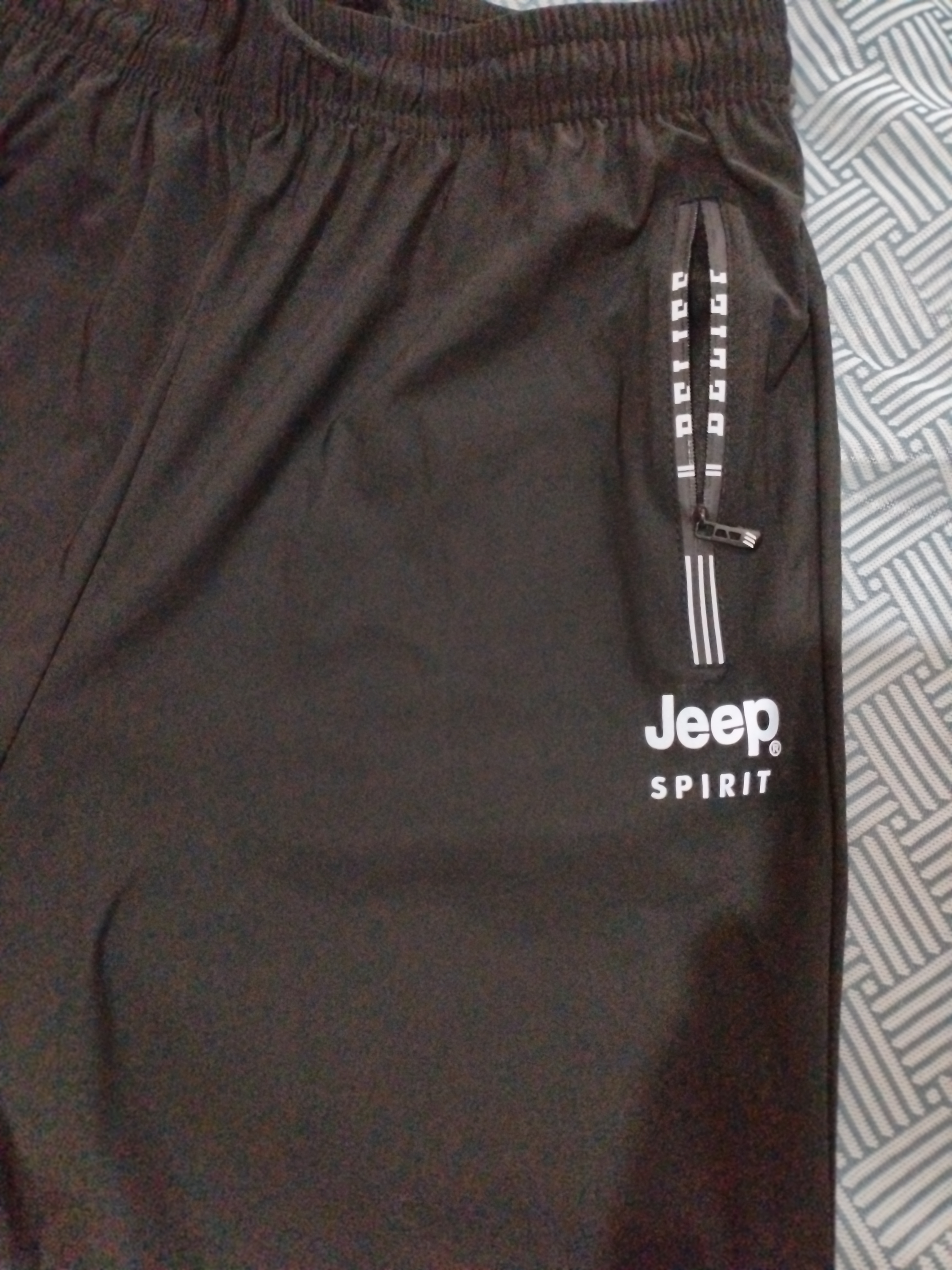 JEEP SPIRIT运动裤男夏季速干冰丝裤男束脚裤子男透气跑步休闲裤男 黑色3XL 实拍图