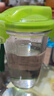 GLASSLOCK韩式复古加厚玻璃杯钢化玻璃水杯进口杯子茶杯牛奶杯 绿色(带提绳)500ml 实拍图
