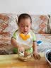 PUTOT宝宝围兜硅胶婴儿童吃饭围嘴加大加宽防水罩衣辅食蛋花饭兜 实拍图