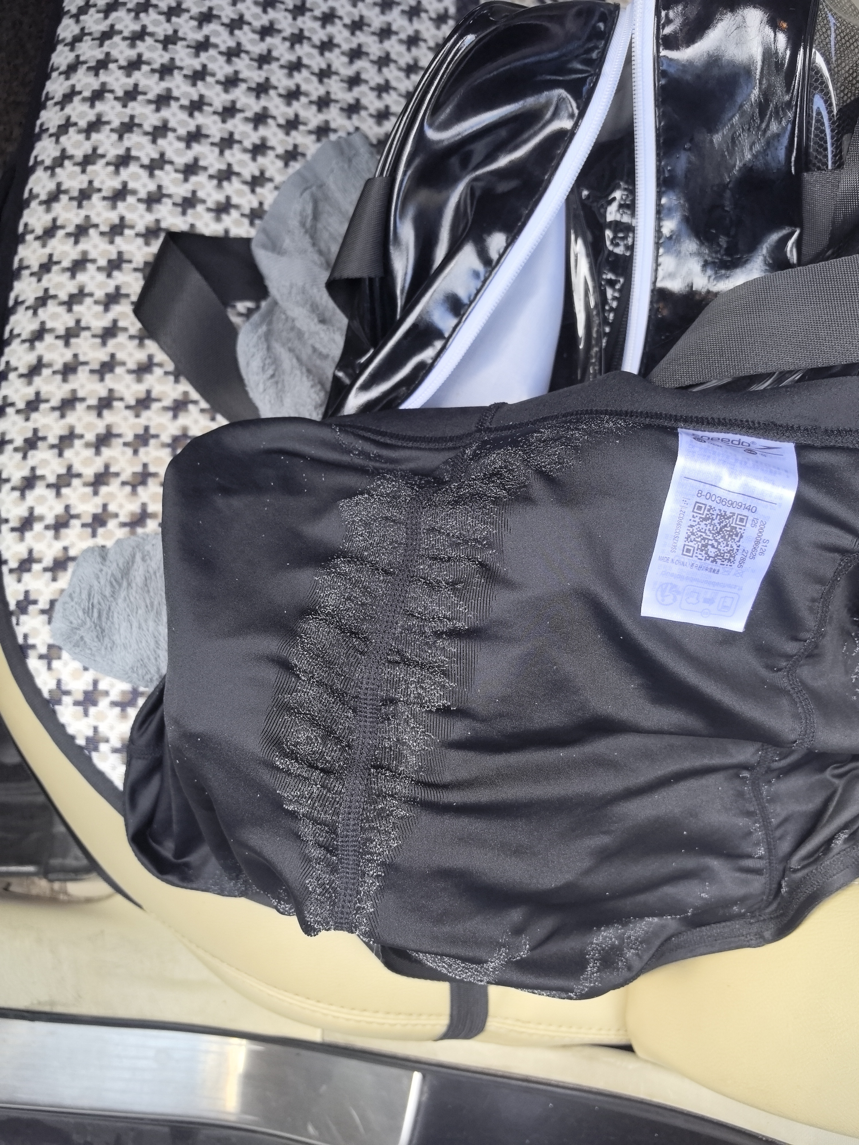 速比涛（Speedo）泳裤男专业游泳训练抗氯速干高弹防晒贴合平角泳裤 黑/灰色 34 实拍图