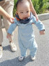 童泰秋冬1-18个月婴幼儿衣服宝宝德绒家居保暖圆领对开连体哈衣 蓝色 80cm 实拍图