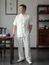 花花公子（PLAYBOY）中国风唐装短袖套装男士中式茶服汉服功夫服练功服重磅真丝唐装 白色 M 90-115 晒单实拍图