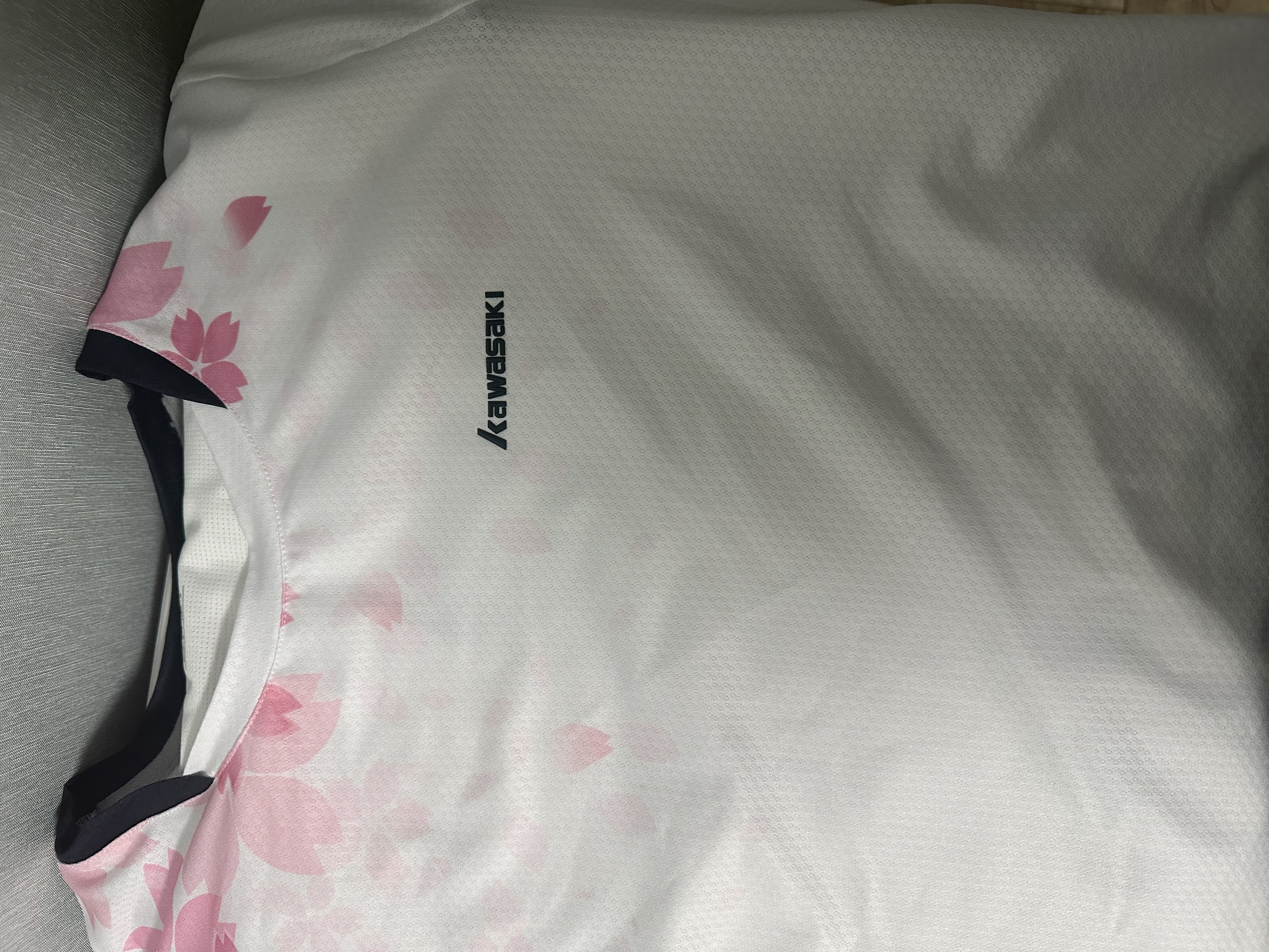 川崎（KAWASAKI）羽毛球服女款速干T恤运动短裙繁花似锦两件套装A2808 霜白 M 实拍图