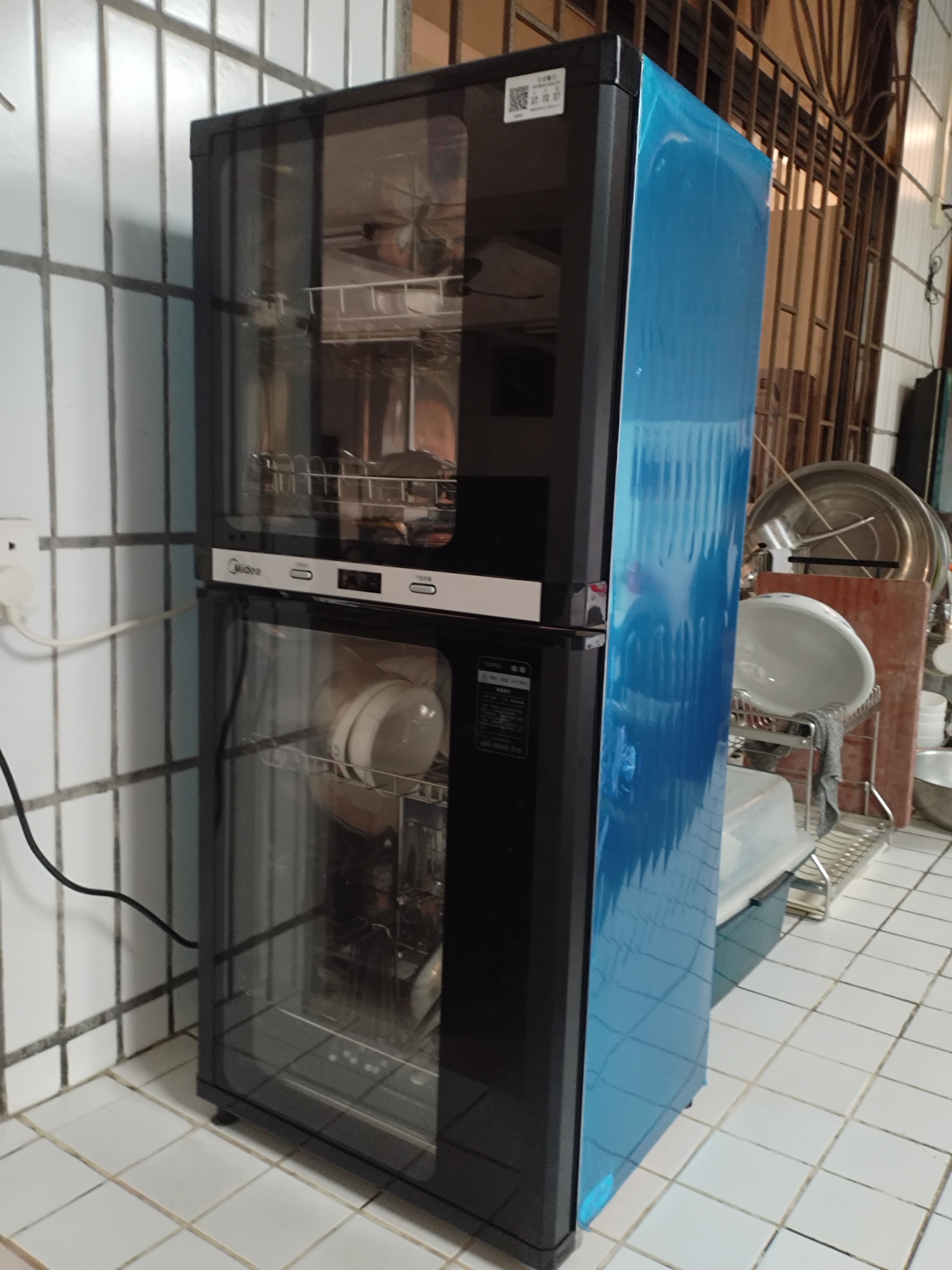 美的（Midea）家用台式小型消毒柜 高温立式二星级94L 大容量四层碗柜餐具碗筷烘干收纳柜 100R05 实拍图