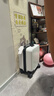 琮达行李箱小型可登机箱男女士儿童拉杆箱旅行箱免托运次日达密码皮箱 米白色14英寸20x30x40【带杯架+手机支架】 14英寸 高配3节拉杆出差旅游大容量可上飞机登机箱 实拍图
