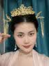 QBILY 新娘头饰 婚纱结婚秀禾服旗袍头饰古发饰凤冠步摇中式新娘配饰 中式新娘头饰全套（耳勾款） 实拍图
