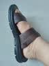 红蜻蜓凉鞋男鞋轻便拖鞋夏季牛皮沙滩鞋露趾透气两穿WTT22118J棕色40 实拍图