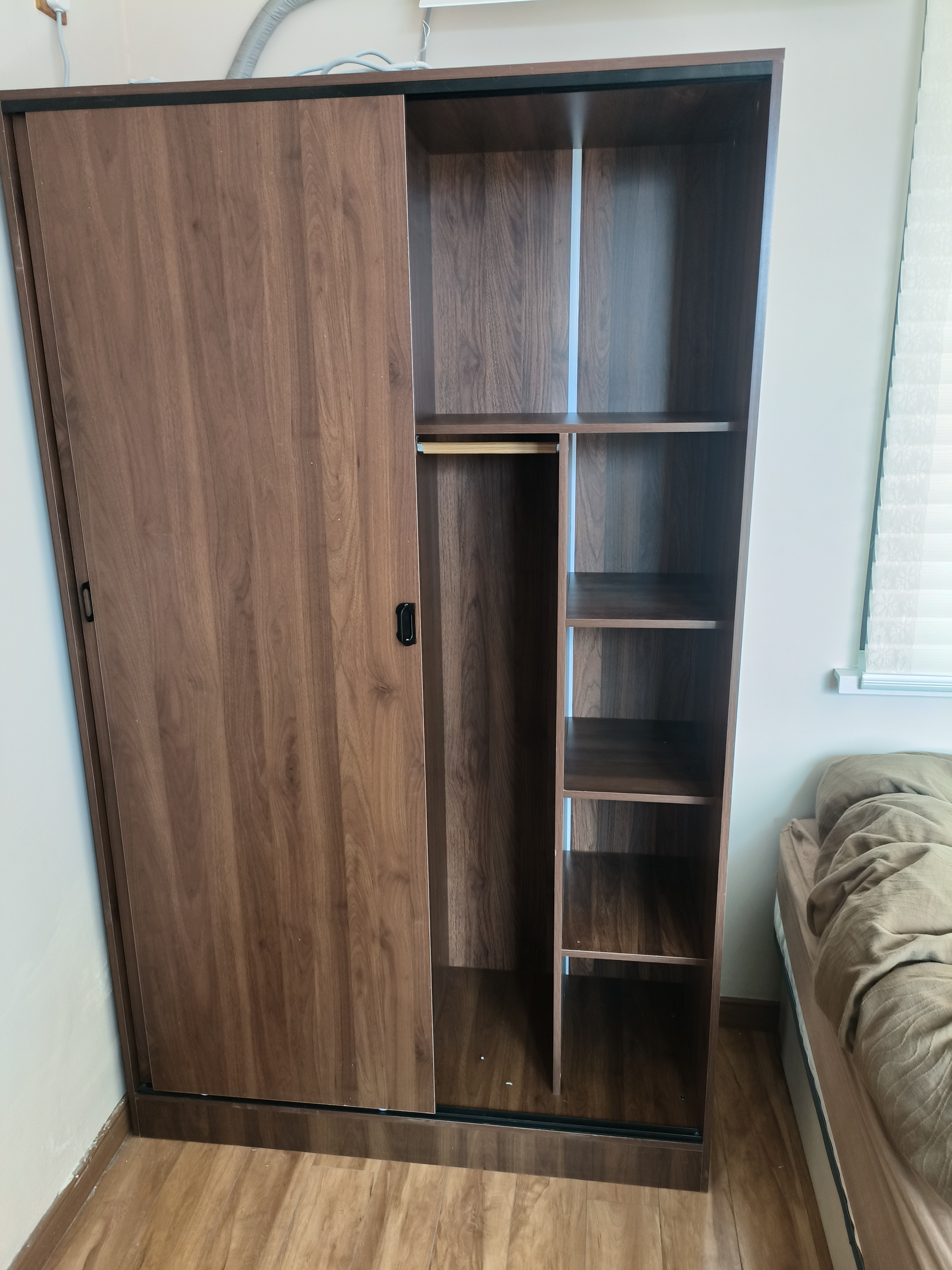 信京实木衣柜卧室出租屋家用简易推拉门储物大衣柜100*50*200cmE0级 晒单实拍图