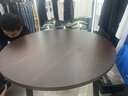 爱杺居 洽谈桌椅组合小圆桌子阳台休闲桌椅办公商务谈判桌接待桌椅简约北欧风小餐桌 桐木色圆桌黑色皮椅一桌四椅 实拍图