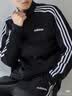 adidas休闲舒适三条纹立领夹克外套男装秋季阿迪达斯官方轻运动 黑色/白（推荐选大一码）   XL 实拍图