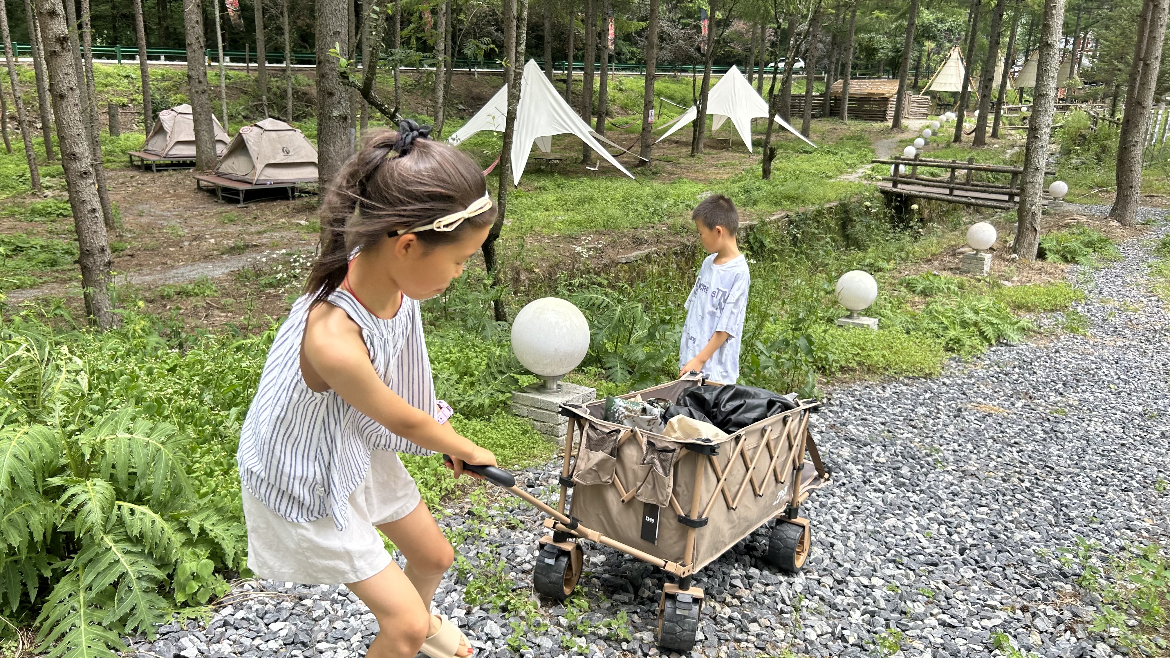 疆屿户外露营车聚拢折叠推车便携野餐摆摊搬运拉车儿童可躺坐人手推车 实拍图