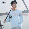JEEP吉普 防晒衣男女款UPF50+夏季冰丝透气连帽皮肤风衣抗紫外线 男款深灰/帽檐款 XL 实拍图
