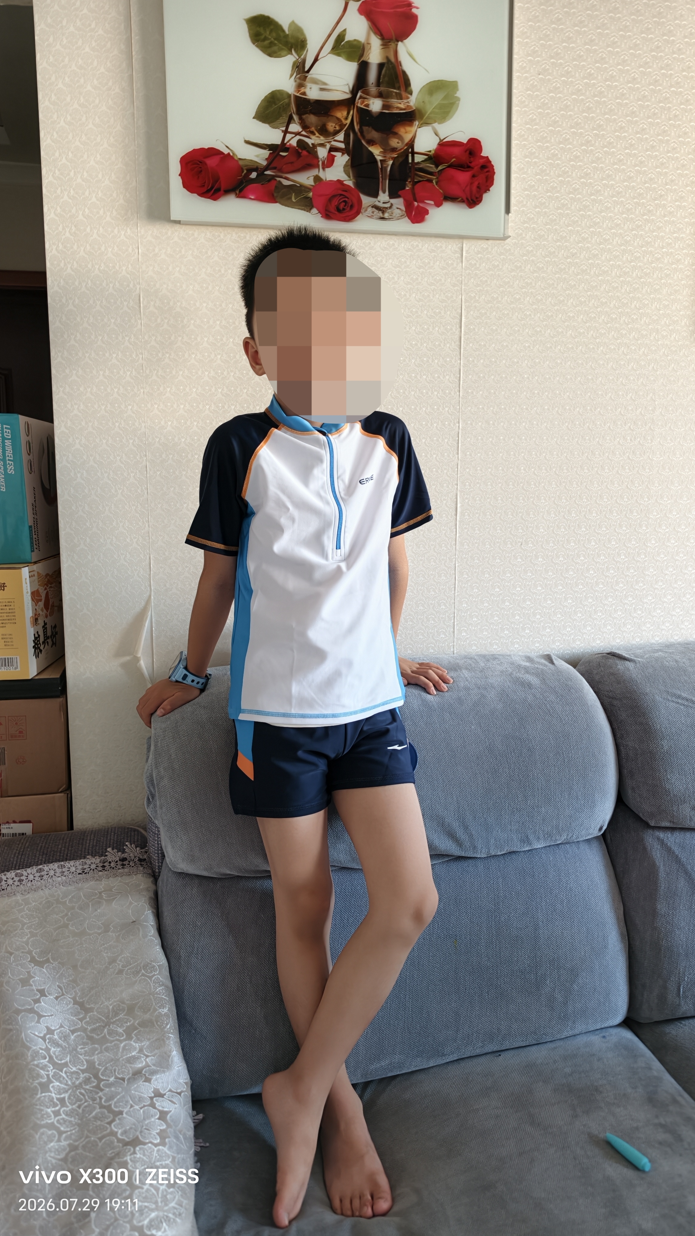 鸿星尔克（ERKE）儿童泳衣分体式男童青少年温泉学生泳衣泳裤两件套泳装男孩游泳衣 实拍图